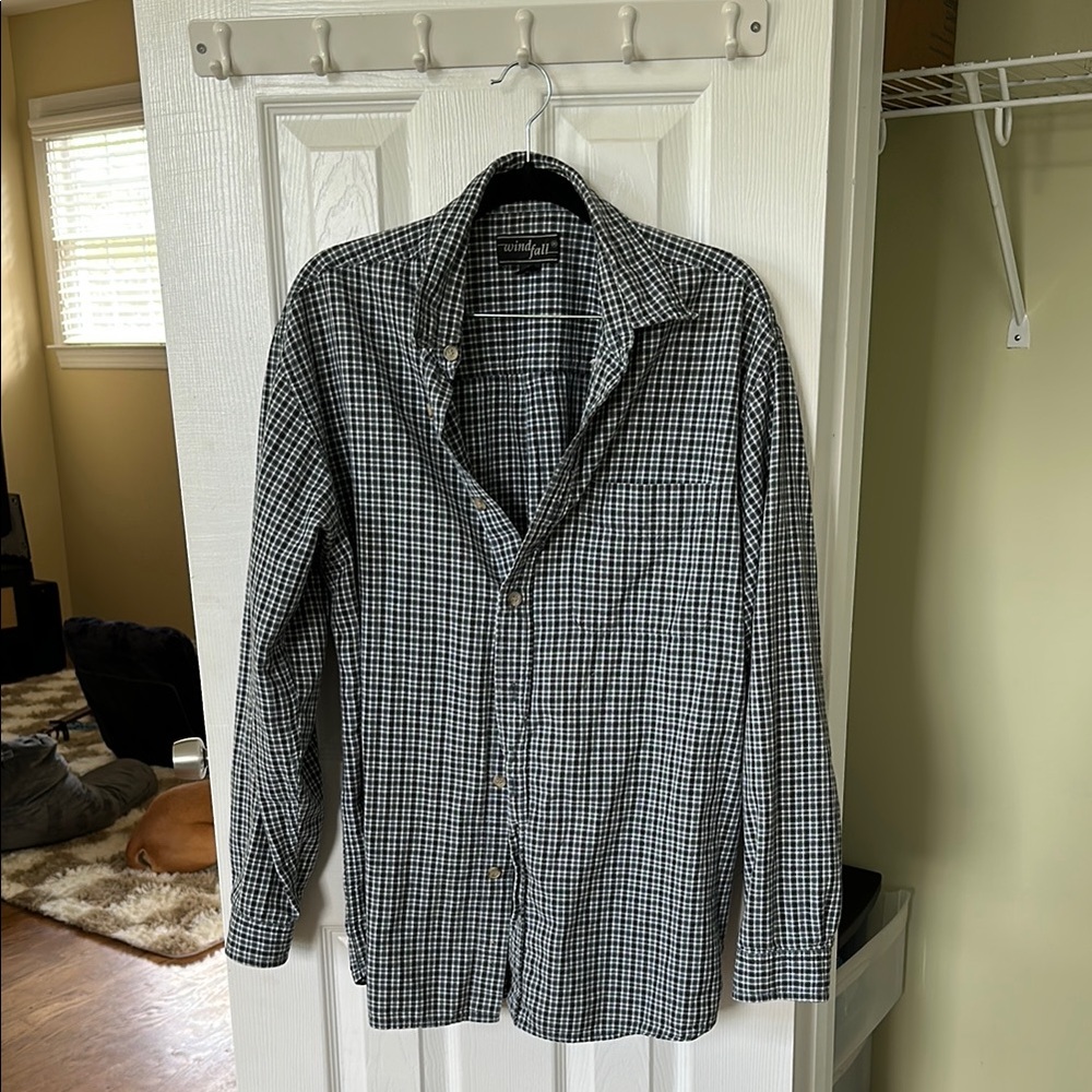 Windfall Men’s Checkered Button-Up Shirt - Size Large